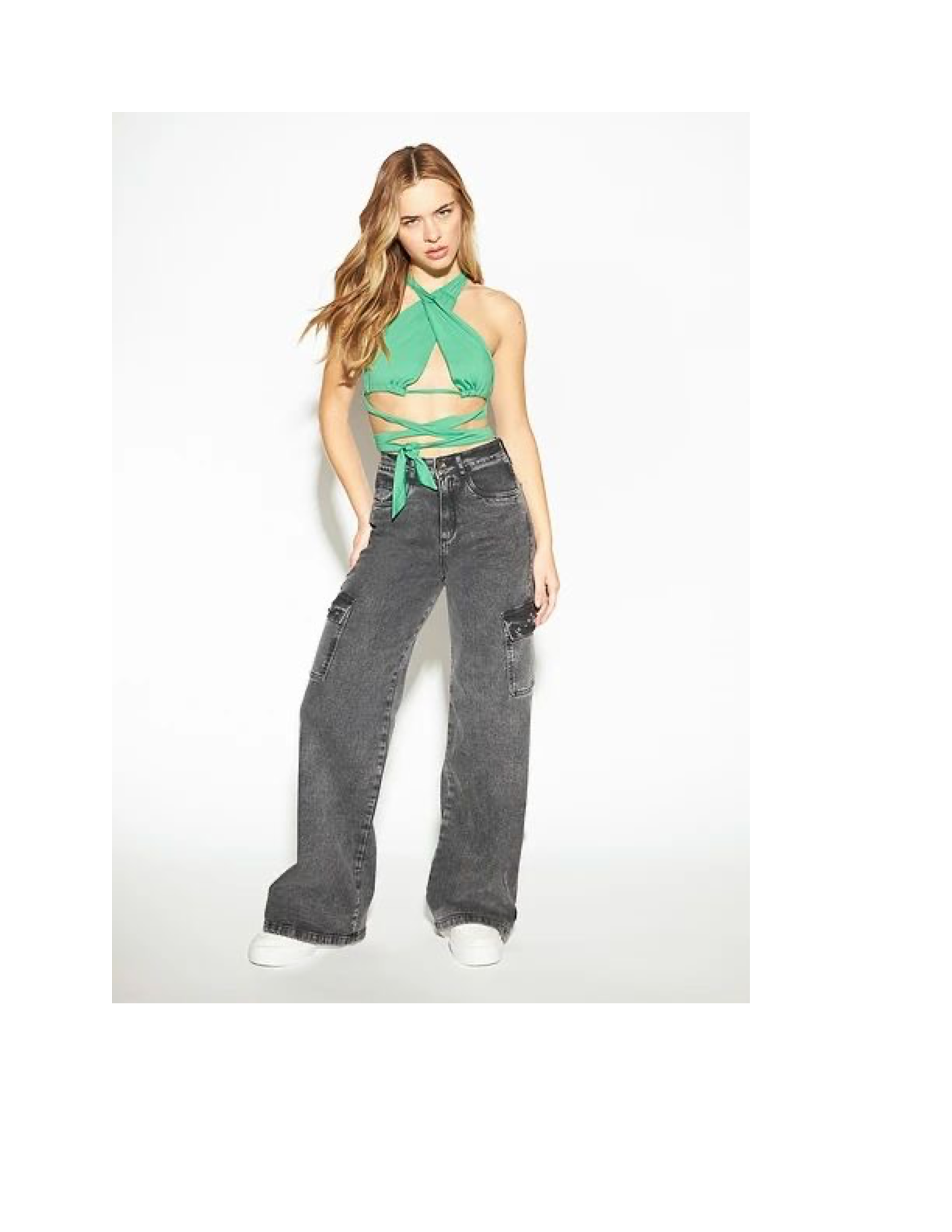 Wide Leg Jeans, Grey