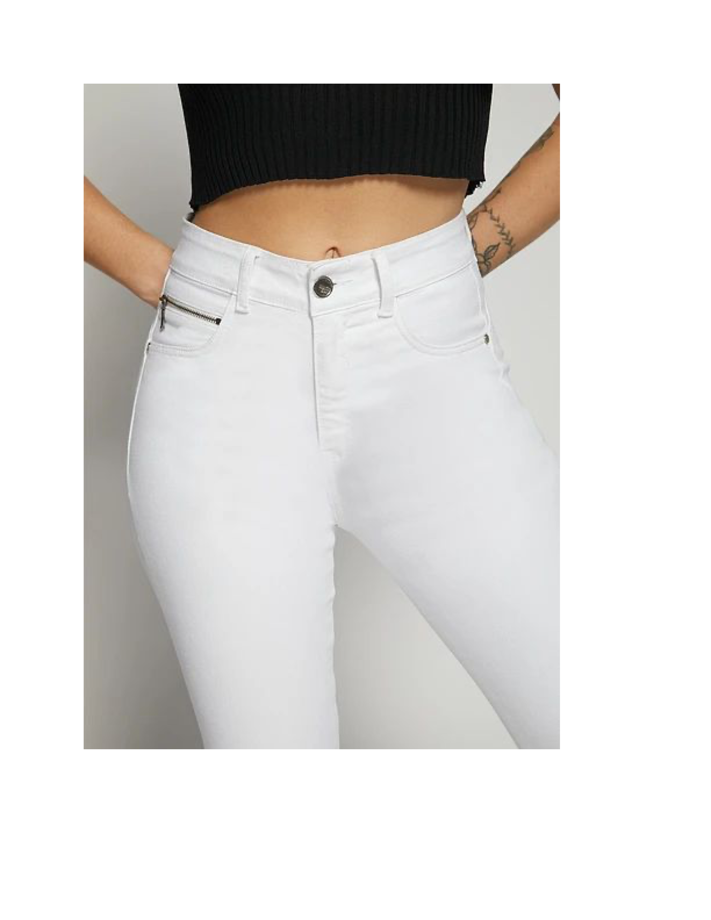 High Waist Jeans, White