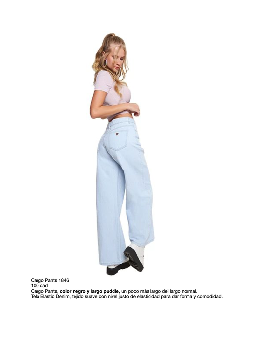 Wide Leg Jeans, Light Blue