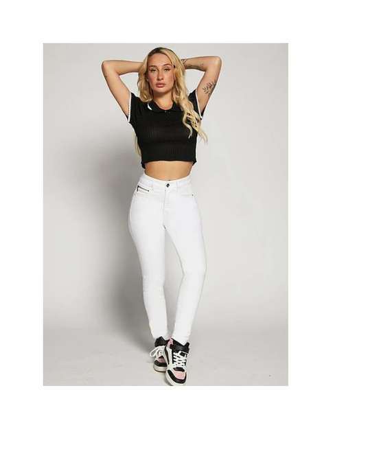 High Waist Jeans, White